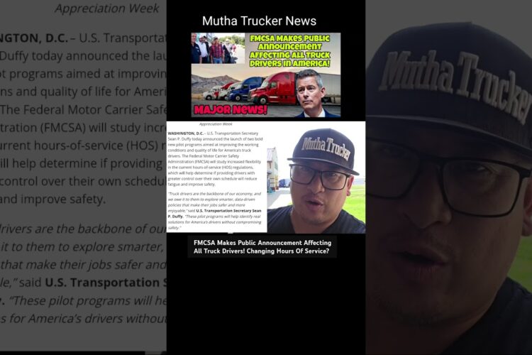 FMCSA Makes Public Announcement Affecting All Truck Drivers! Changing Hours Of Service?