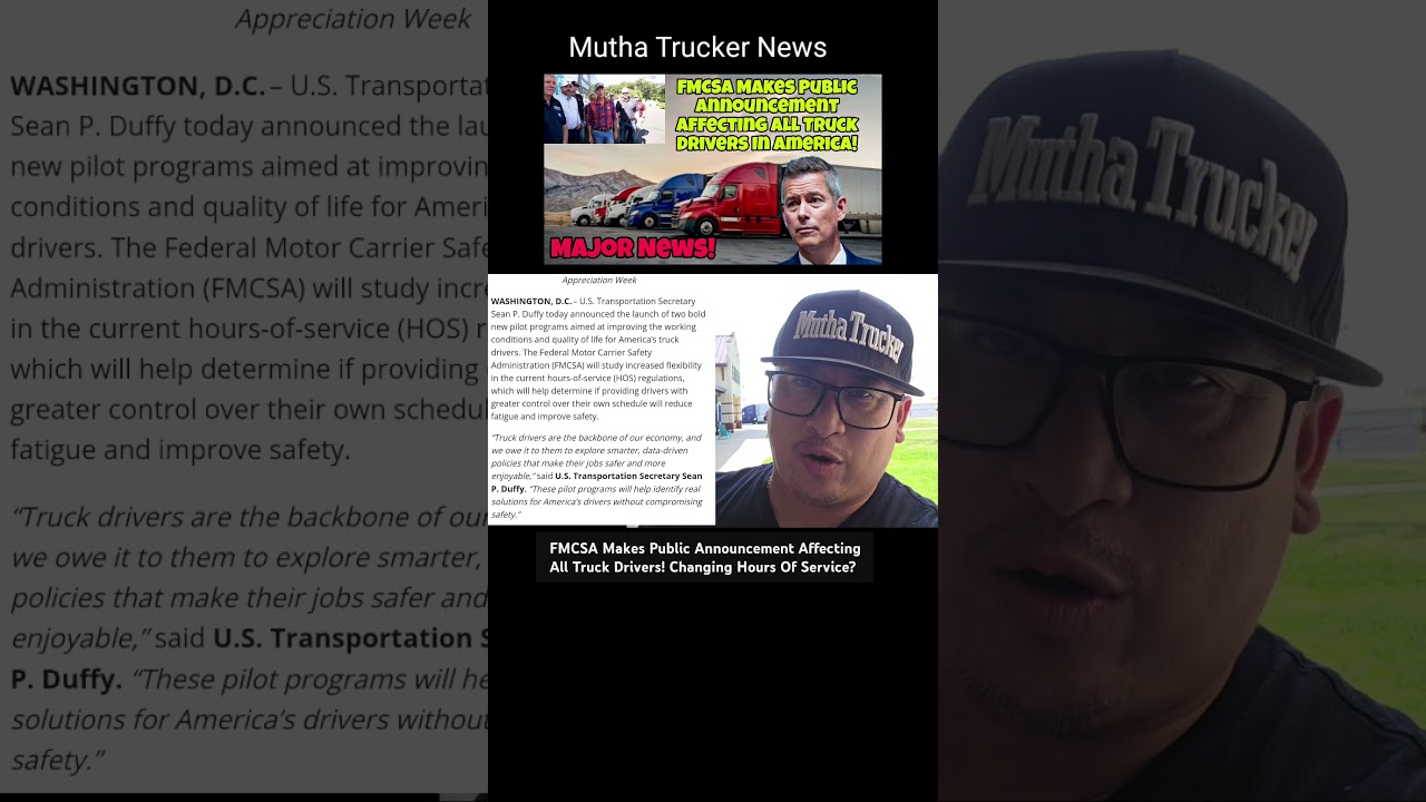FMCSA Makes Public Announcement Affecting All Truck Drivers! Changing Hours Of Service?