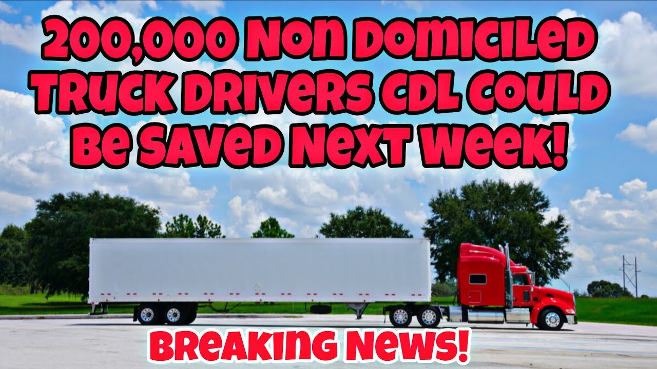 Breaking News! 200,000 Non Domiciled Truck Drivers CDL Could Be Saved Next Week!