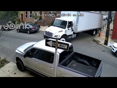 Driver in box truck caught on camera hitting several cars in Philly