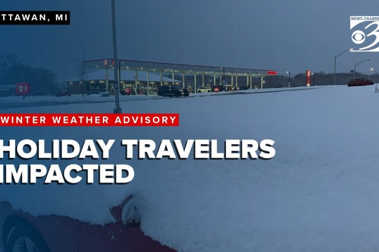 Holiday travelers brave a second day of snow on West Michigan roads