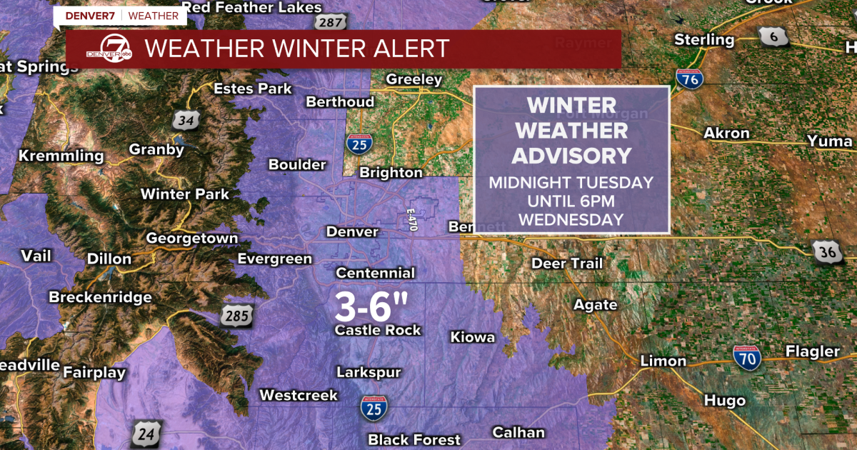 Denver metro set for 2-4 inches of snow by Wednesday morning